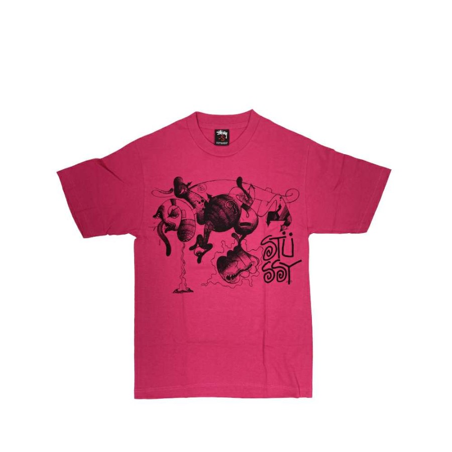 Heritage * | Stussy Customade X Ghost Monster Tee Magenta Limited Edition Sdsc1902171 Discount