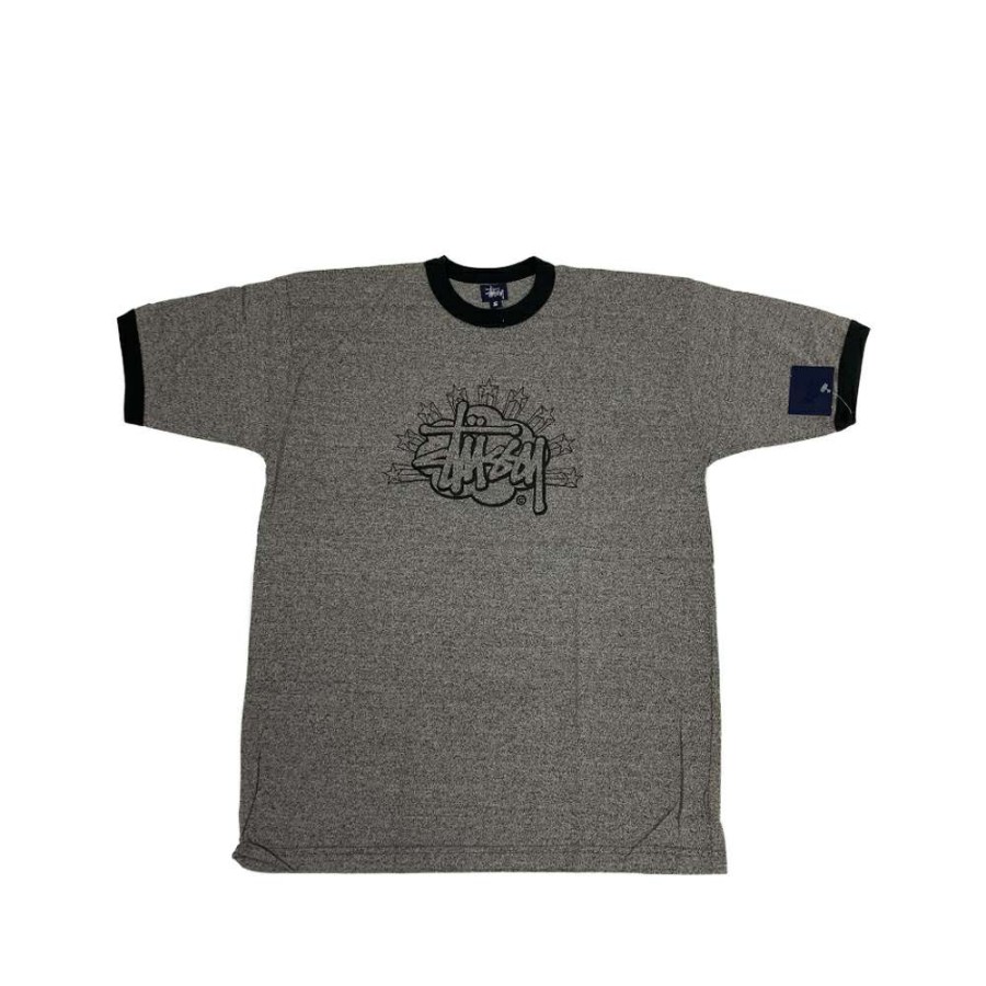 Heritage * | Stussy Super Duper Ringer Grey Tee Limited Edition 14452 Promotion