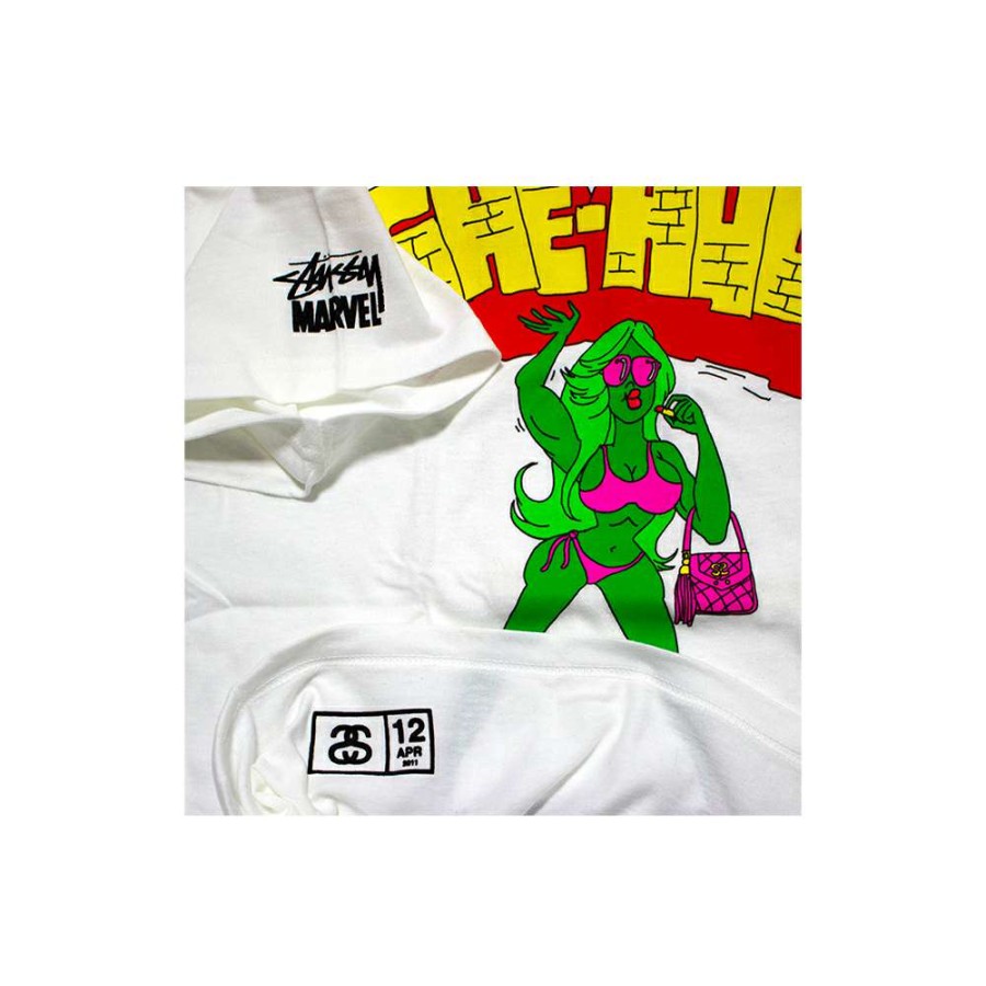 Heritage * | Stussy X Marvel She Hulk White Tee Sale